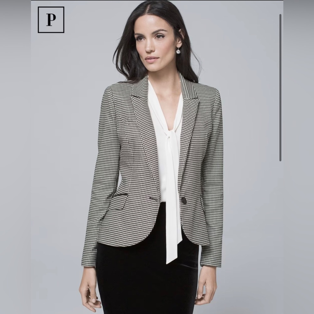 WHITE HOUSE BLACK MARKET | Petite Houndstooth Suit Jacket